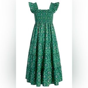 Hill House Ellie Dress in Emerald Trellis Size XS